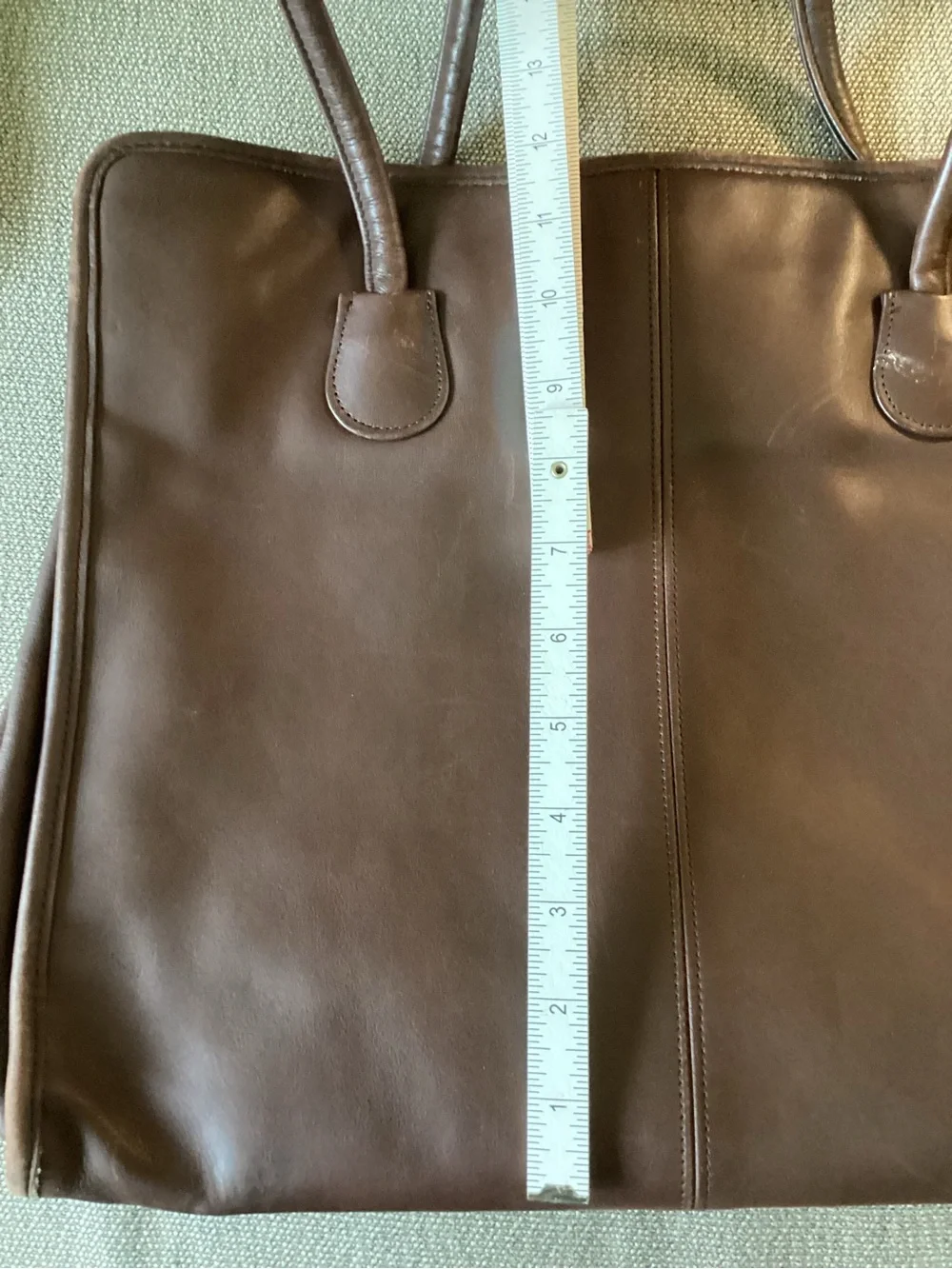 Coach Chocolate Brown Leather Tote with Shoulder Straps - Picture 10 of 11